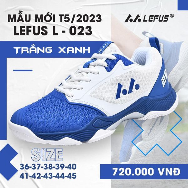 Giày cầu lông Lefus L023 trắng xanh